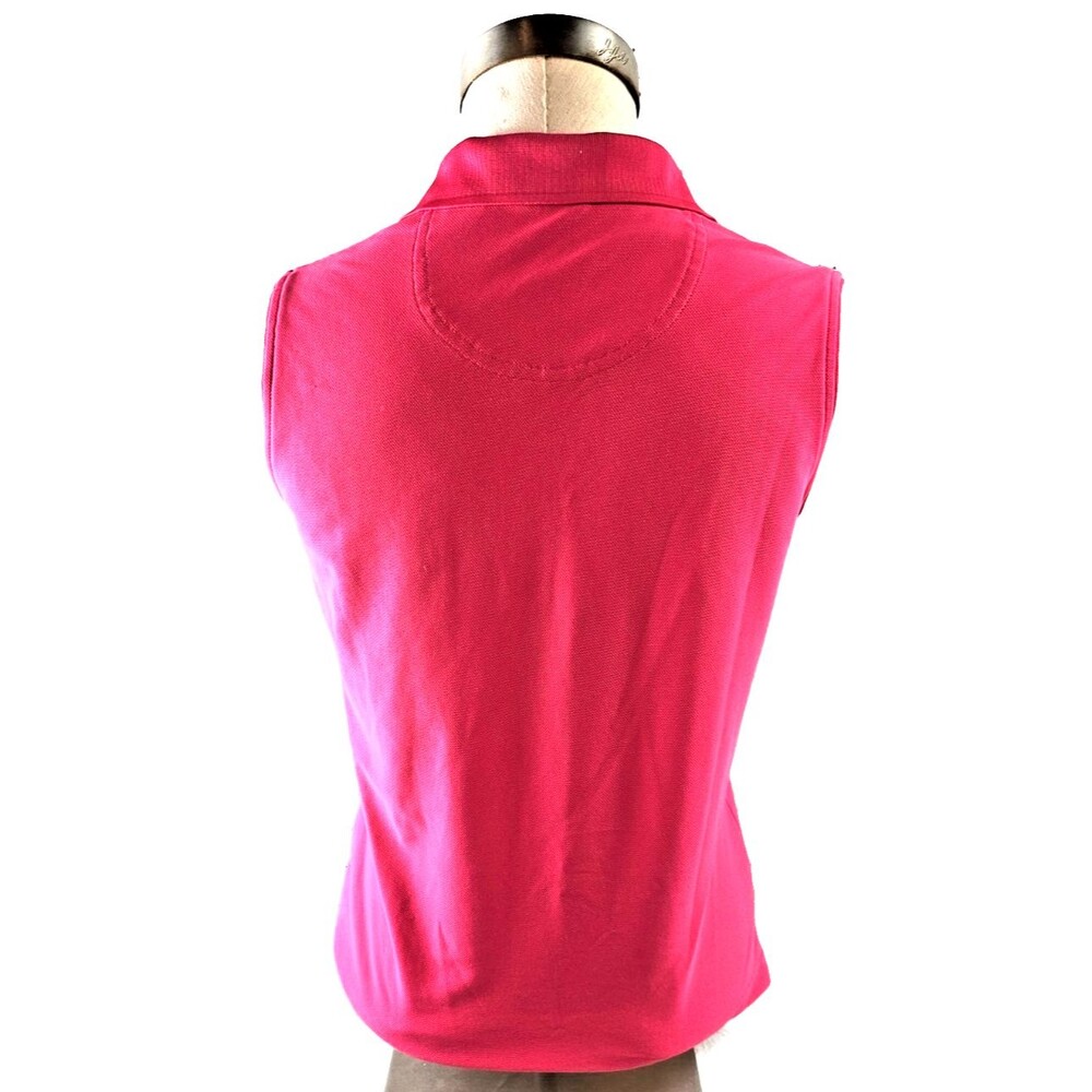 Izod Lacoste Sleeveless Polo Shirt Size S Pink  Longer Length - Picture 3 of 11